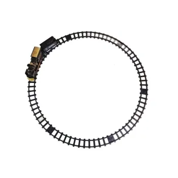 Edukacyjny zestaw kolejowy z lokomotywą, wagonem i torami