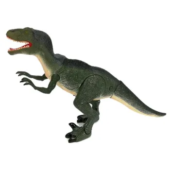 Dinozaur Velociraptor Porusza się Ryczy Świeci