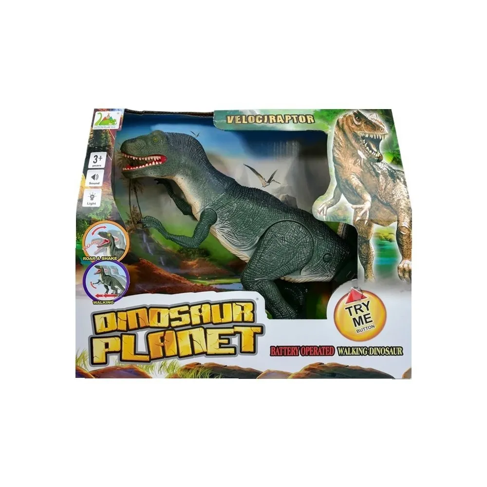 Velociraptor na baterie z funkcją ruchu i świecenia oczu
