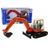 Koparka metalowa z ruchomym ramieniem na gąsienicach, realistyczny model 1:50