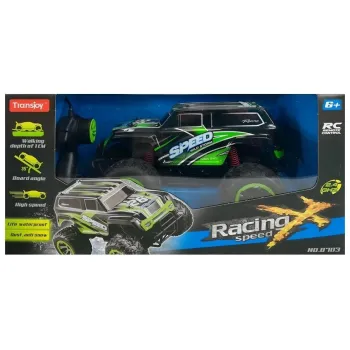 Wytrzymały Jeep zdalnie sterowany prezentowany na tle skalistego terenu