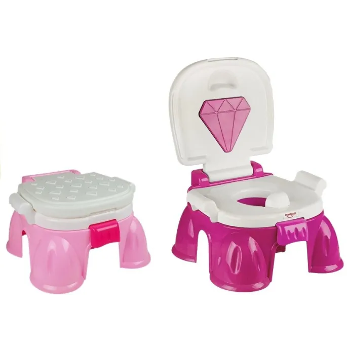 Zbliżenie na szczegół nocnika z ozdobą w kształcie diamentu