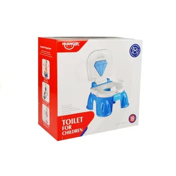 Nocnik dziecięcy 3w1 z podniesioną pokrywą prezentujący wymiary produktu