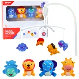 Kolorowa karuzela do łóżeczka z pluszowymi zwierzątkami dla niemowląt