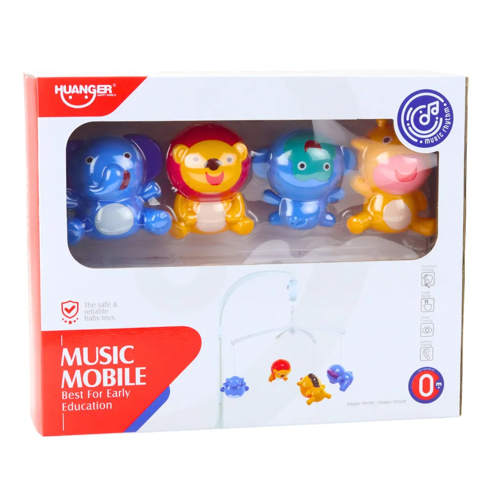 Zbliżenie zawieszek – grzechoczące zwierzątka karuzeli do łóżeczka