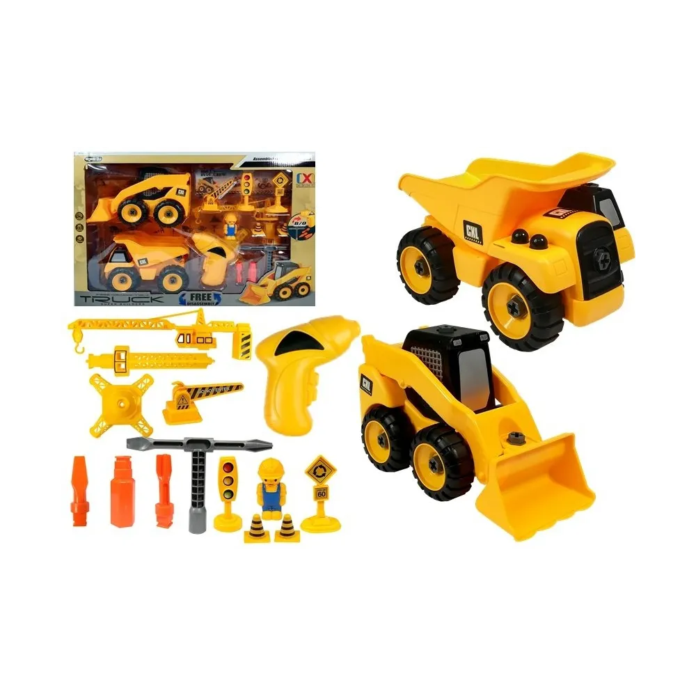 Zestaw autek budowlanych do rozkręcania dla dzieci powyżej 3 lat