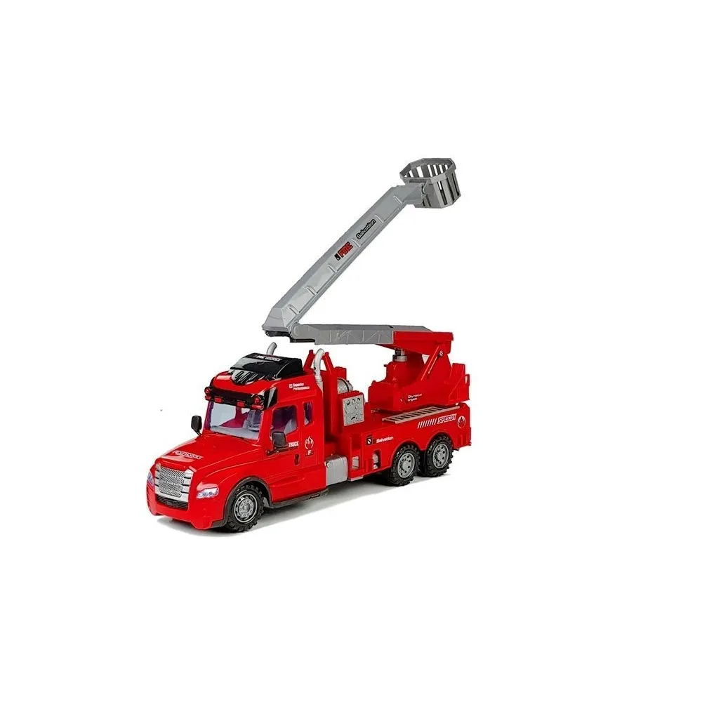 Wóz strażacki z ruchomą drabiną sterowany pilotem dla dzieci