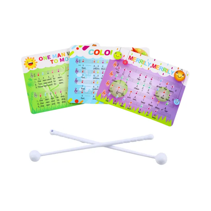 Pianinko dzwonki dla malucha – widok z boku, solidna żółta obudowa