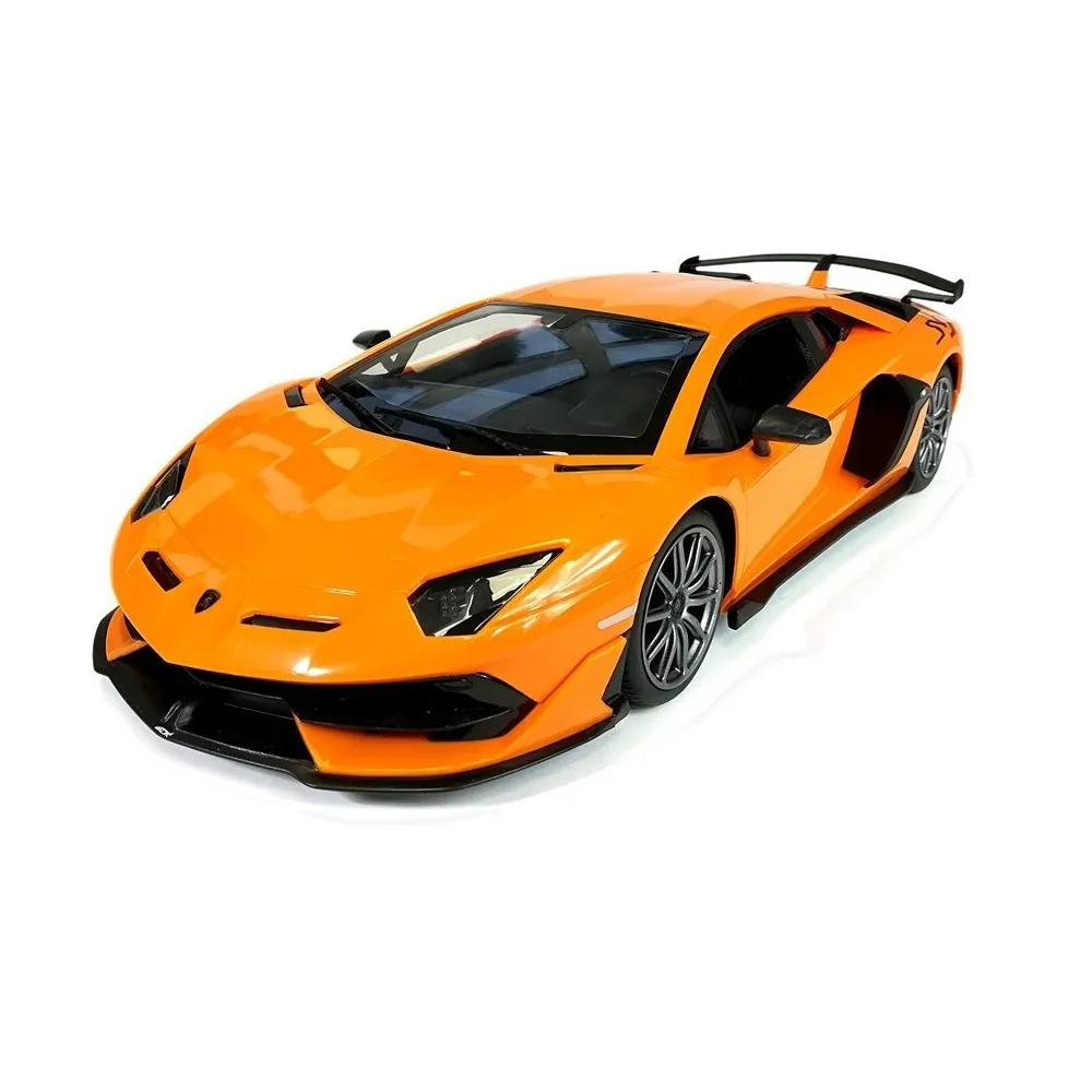 Auto R/C Lamborghini Aventador Rastar ze światłami LED na białym tle
