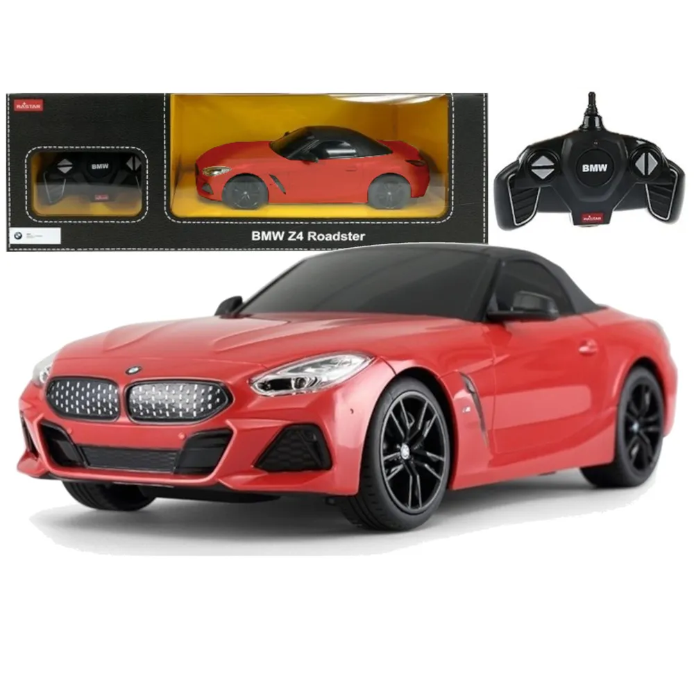 Czerwone BMW Z4 Roadster Rastar 1:18 zdalnie sterowane na białym tle