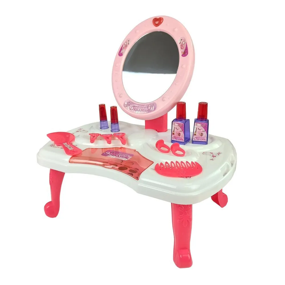 Zestaw piękności dla dzieci z lusterkiem i lampką serce