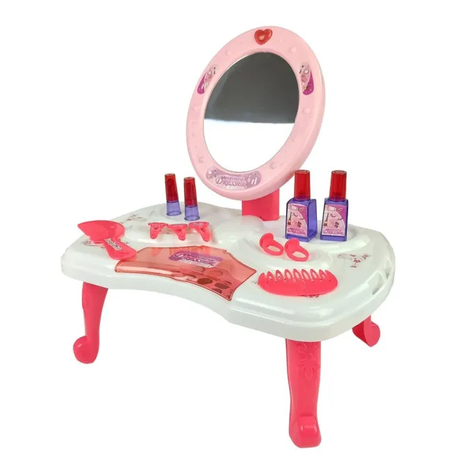 Zestaw piękności dla dzieci z lusterkiem i lampką serce