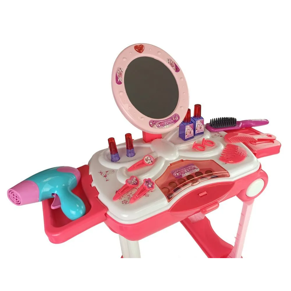 Praktyczna walizka z rączką z toaletką i akcesoriami dla dziewczynek