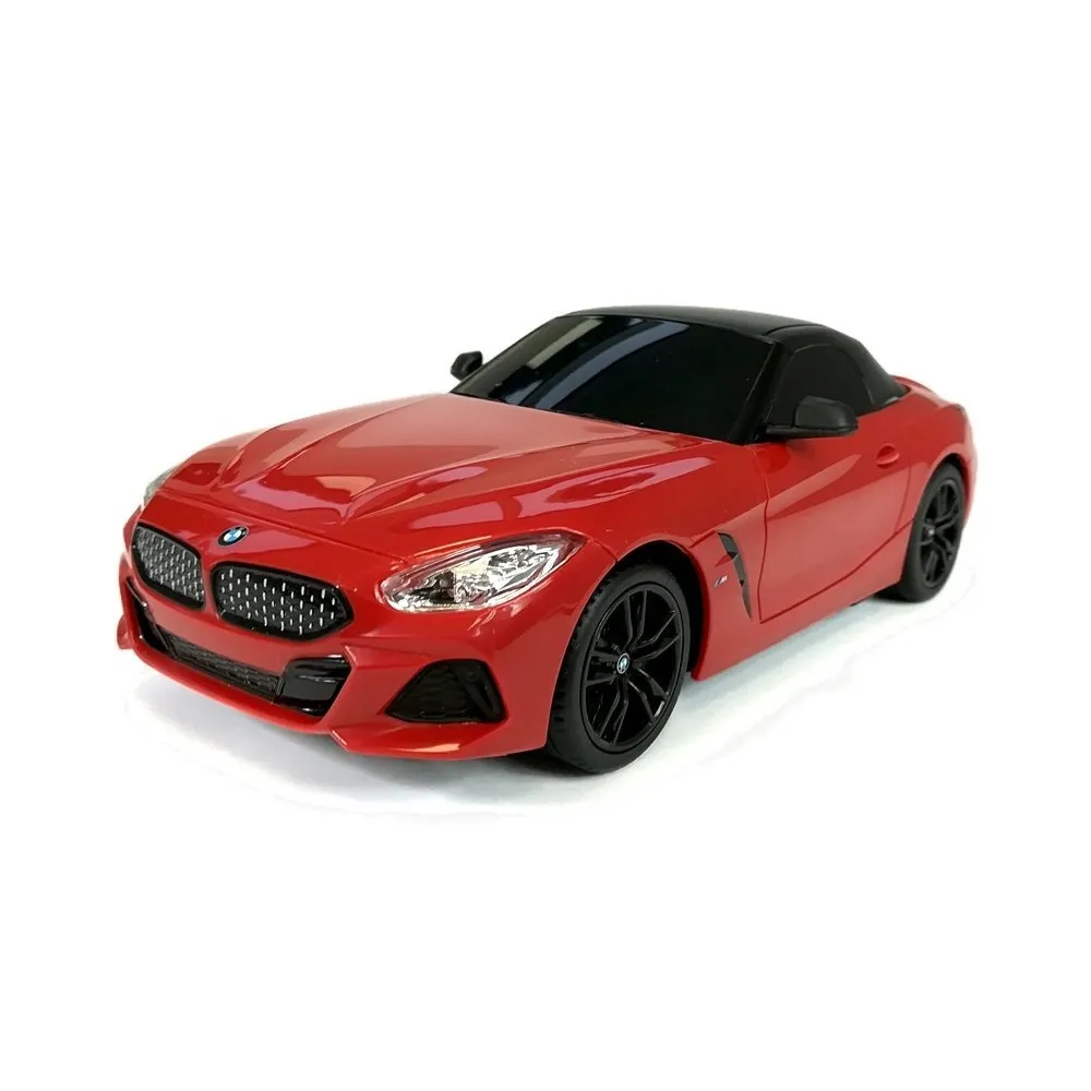 Czerwony samochód R/C BMW Z4 Roadster w skali 1:24 na tle białym