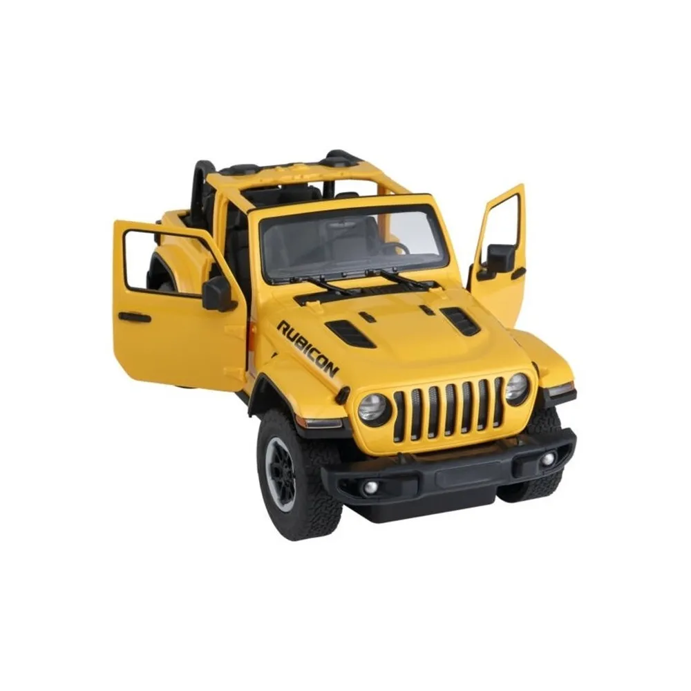 Szczegółowy przód auta R/C Jeep Wrangler Rubicon na białym tle