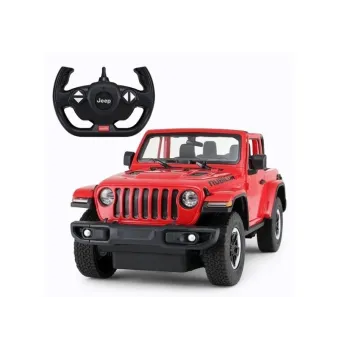 Czerwony zdalnie sterowany Jeep Wrangler Rubicon Rastar w skali 1:14