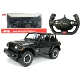 Czarny Jeep Wrangler Rubicon R/C w skali 1:14 marki Rastar w plenerze