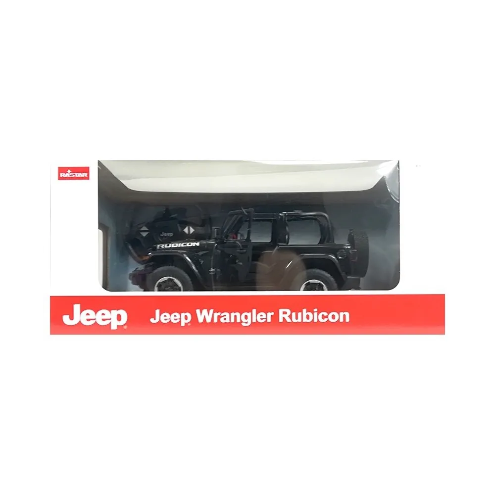 Opakowanie z okienkiem prezentujące Jeepa Wrangler Rubicon R/C czarny