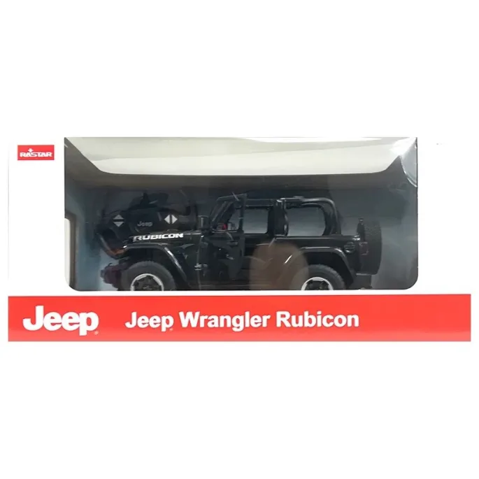 Opakowanie z okienkiem prezentujące Jeepa Wrangler Rubicon R/C czarny