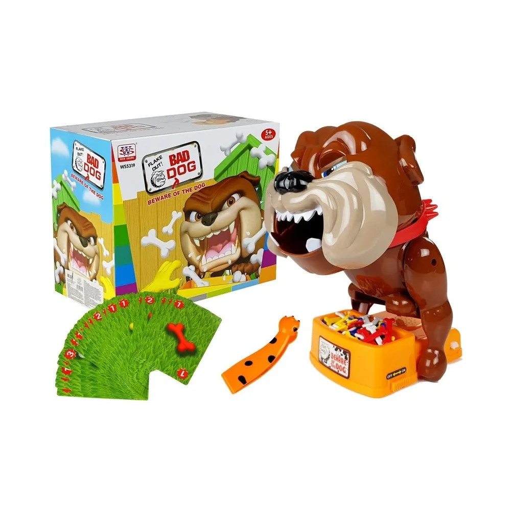 Gra zręcznościowa Zły Pies Kości z akcesoriami na stole