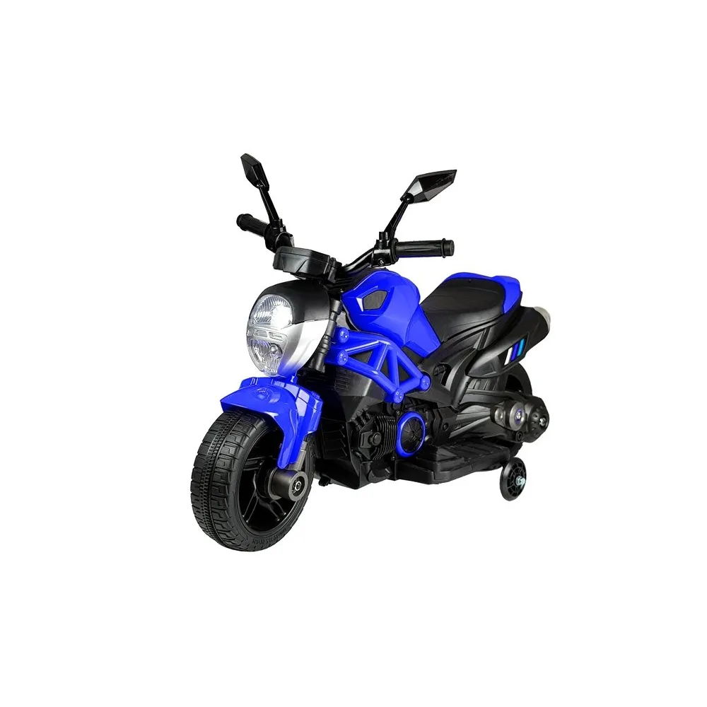 Realistyczny motocykl elektryczny GTM1188 niebieski w pełnej okazałości