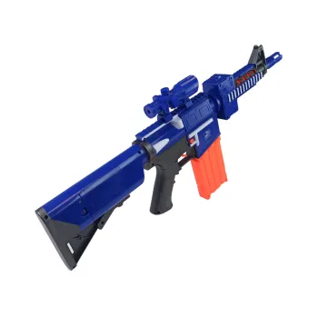 Zestaw z karabinem rolkowym i różnymi rodzajami piankowych strzałek