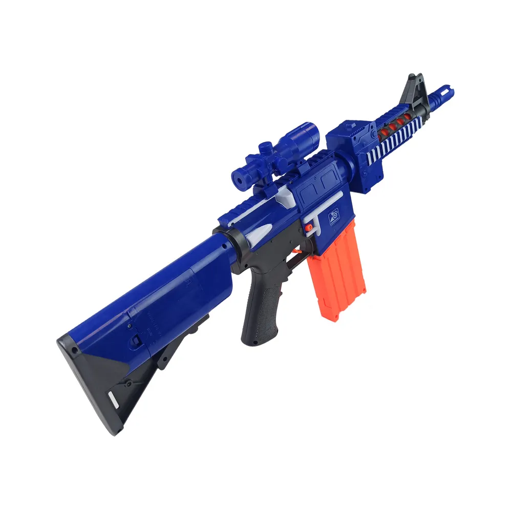 Zestaw z karabinem rolkowym i różnymi rodzajami piankowych strzałek