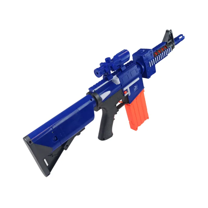 Zestaw z karabinem rolkowym i różnymi rodzajami piankowych strzałek