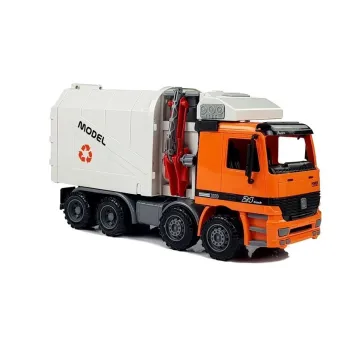 Widok śmieciarki dla dzieci z dobrze odwzorowanymi detalami