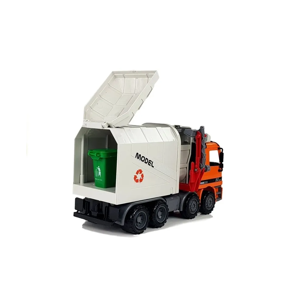 Kosz na śmieci dołączony do auta śmieciarki, element zestawu zabawki