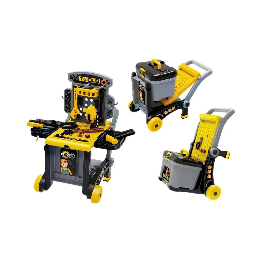 Dziecięcy wózek z zestawem narzędzi do kreatywnej zabawy