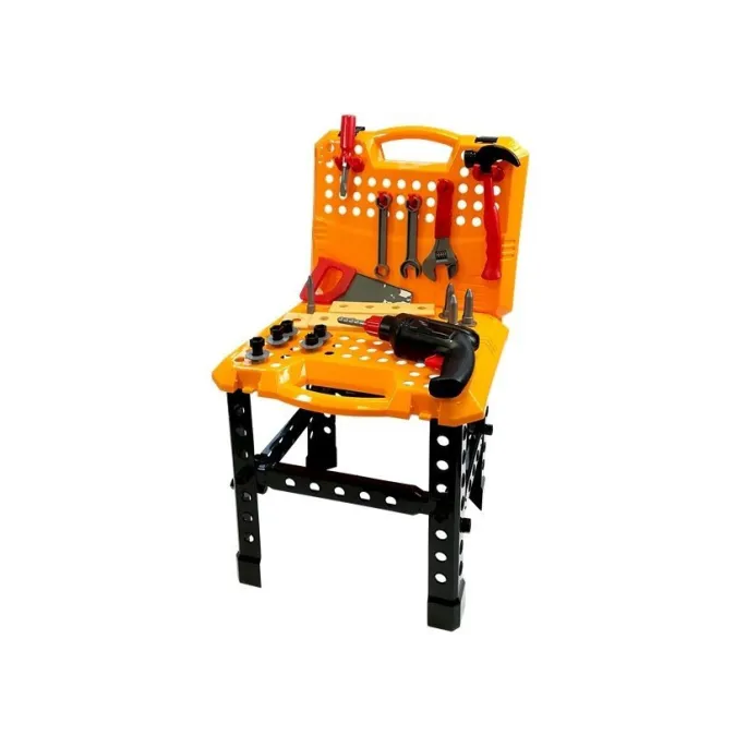Rozkładana walizka z narzędziami zabawkowymi dla młodych majsterkowiczów