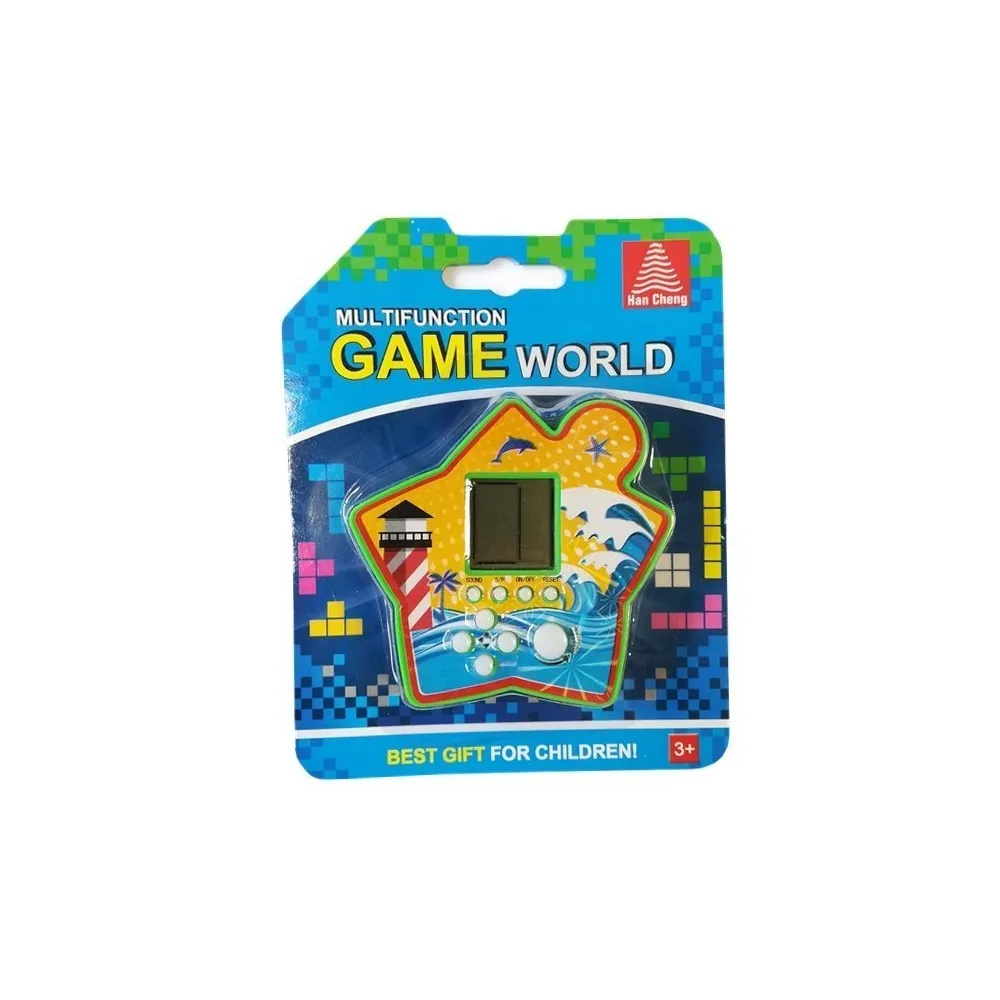 Elektroniczna gra Tetris w kształcie zielonej gwiazdy, kompaktowe wymiary