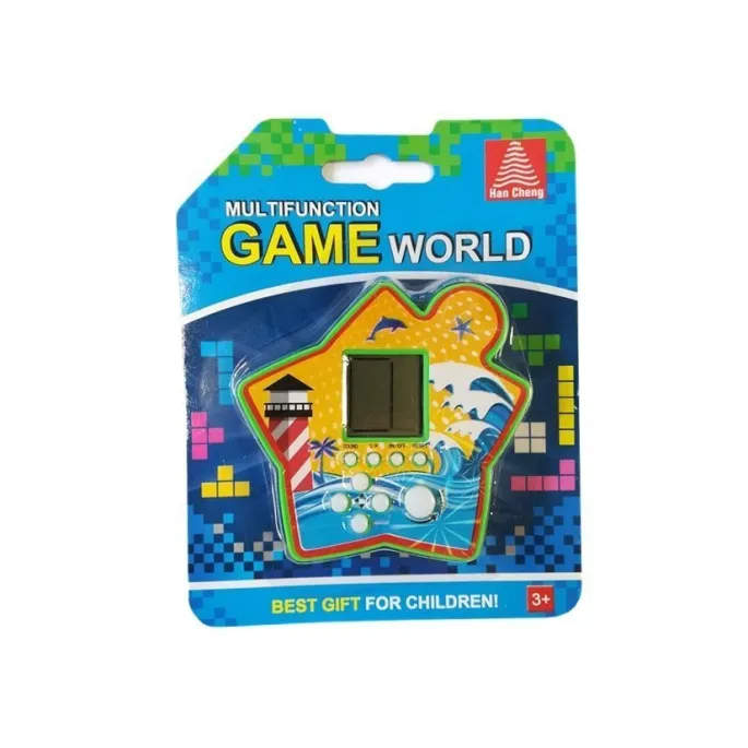 Elektroniczna gra Tetris w kształcie zielonej gwiazdy, kompaktowe wymiary