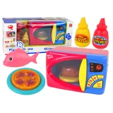Zabawkowa kuchenka mikrofalowa z zestawem akcesoriów do gotowania dla dzieci
