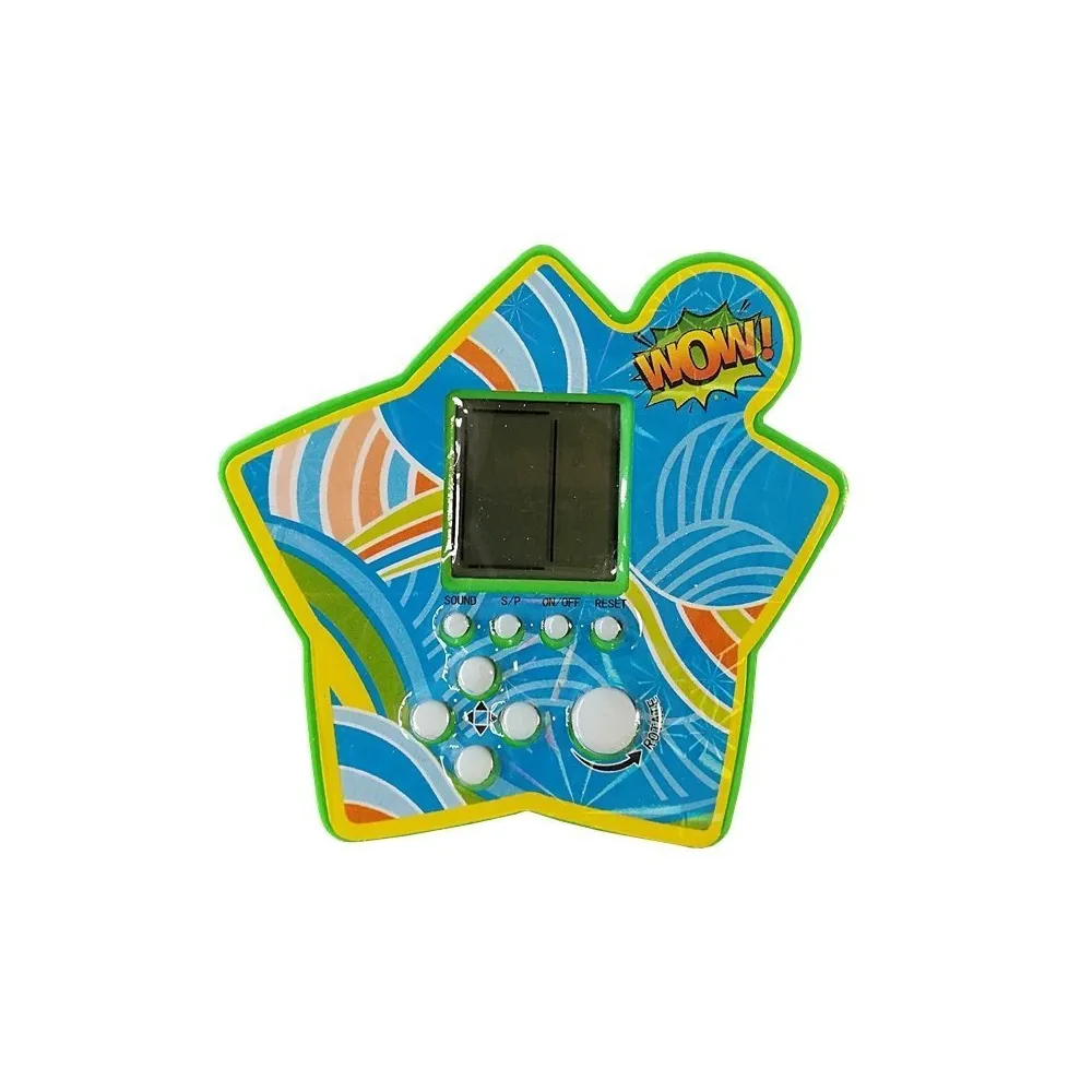 Tetris gwiazdka z białymi przyciskami, poręczna elektroniczna gra logiczna