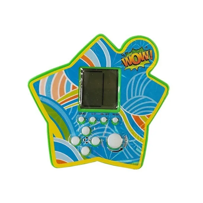 Tetris gwiazdka z białymi przyciskami, poręczna elektroniczna gra logiczna