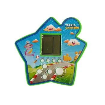 Mała gra Tetris w zielonej obudowie, idealna na podróż i do szkoły