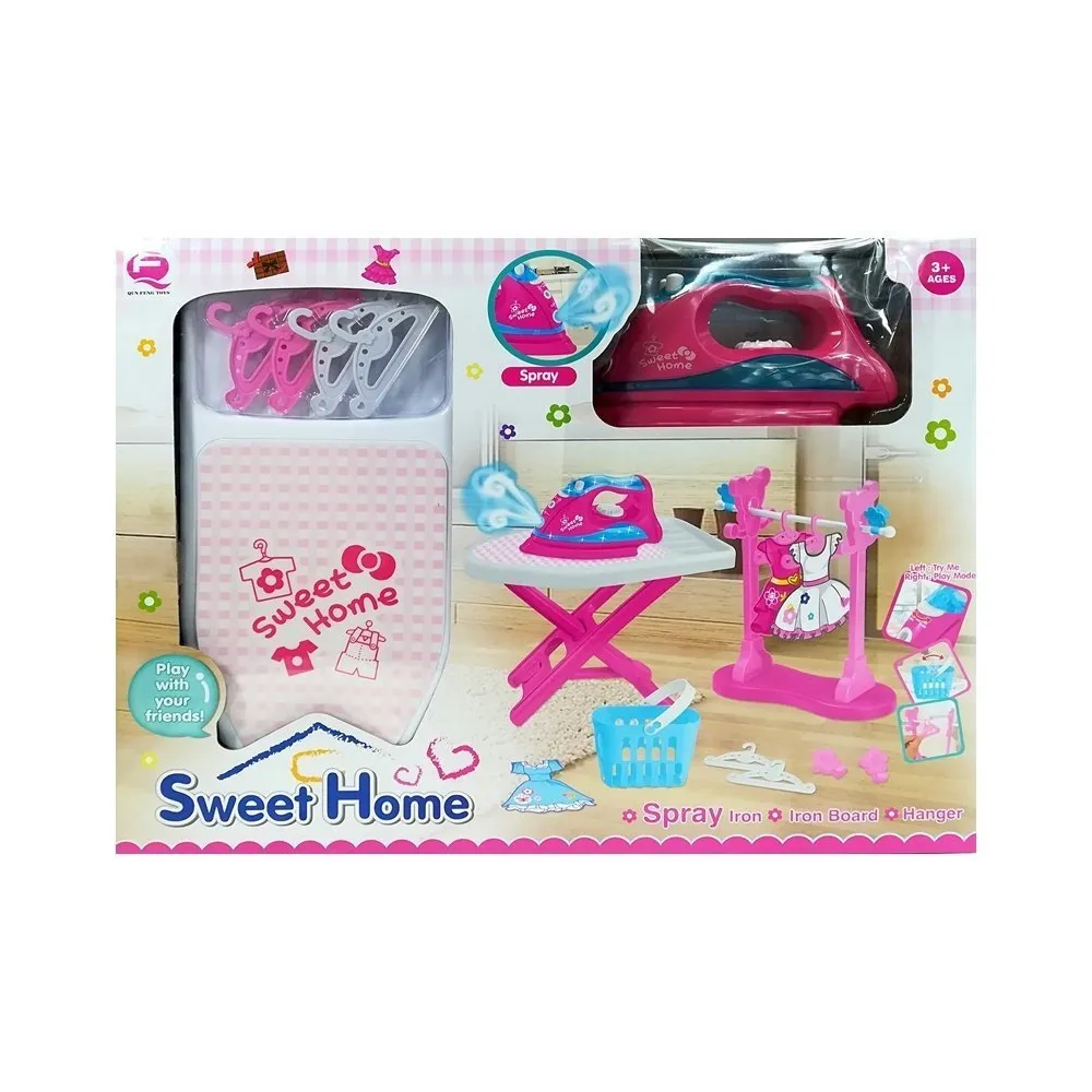 Bezpieczny zestaw do prasowania z żelazkiem i deską dla dzieci