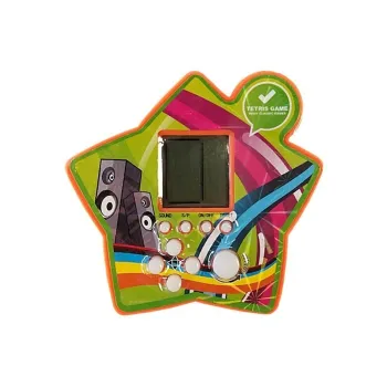 Miniaturowa gra elektroniczna Tetris, idealna na podróż