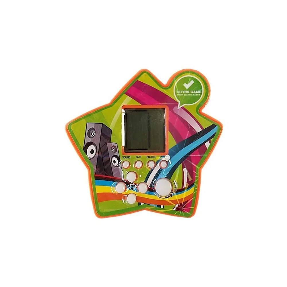 Miniaturowa gra elektroniczna Tetris, idealna na podróż