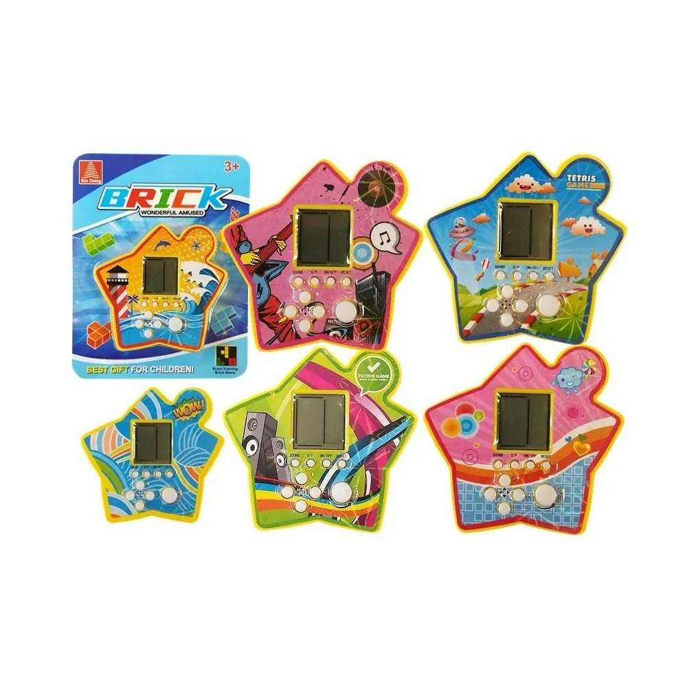 Kieszonkowa gra elektroniczna Brick Tetris w żółtym kolorze z LCD