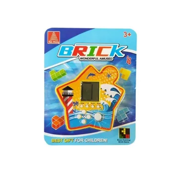 Gra Elektroniczna Kieszonkowa Brick Tetris Żółty