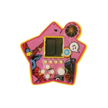 Wyświetlacz gry Tetris z białymi przyciskami w żółtej obudowie