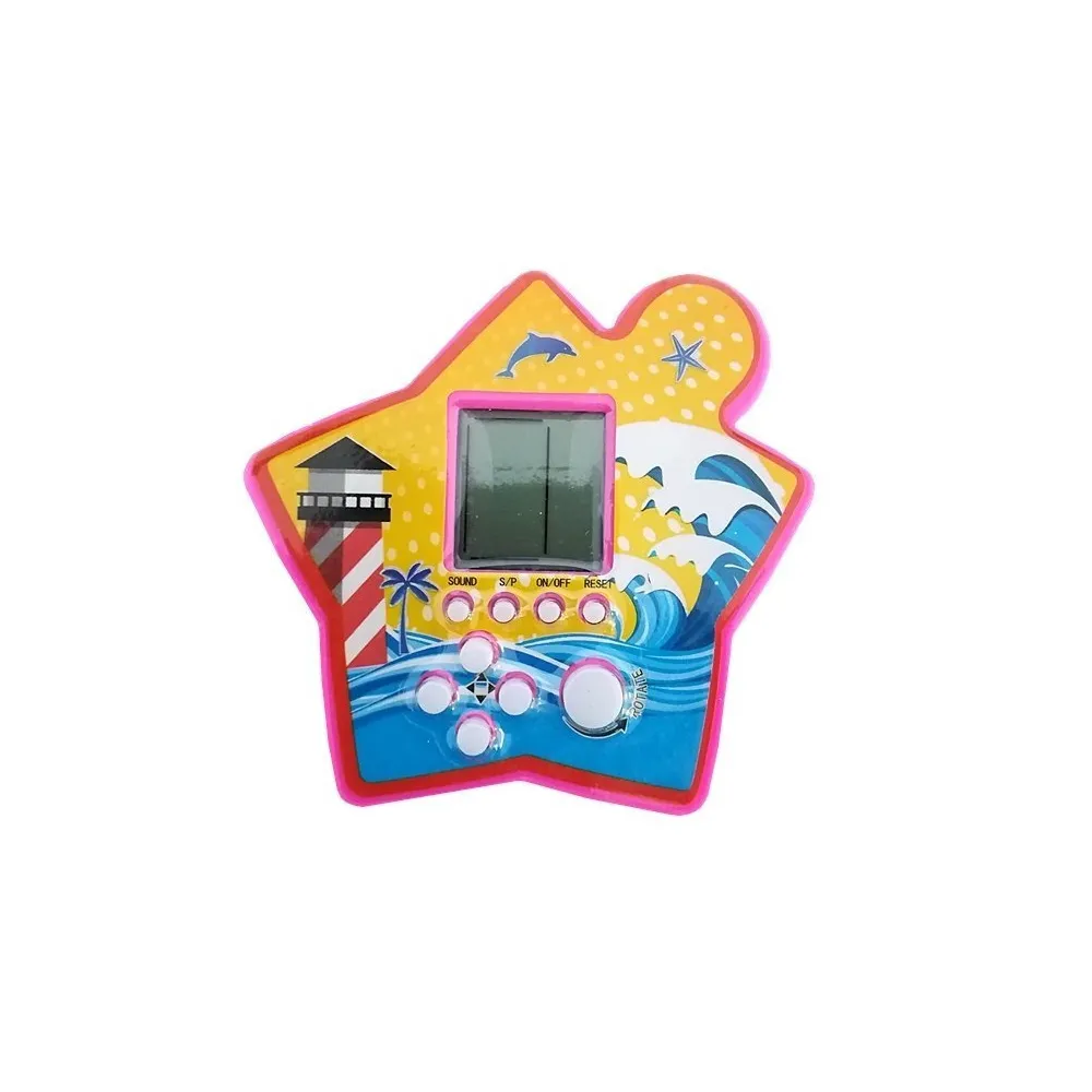 Wyświetlacz gry Tetris z działającym ekranem i widocznymi klockami