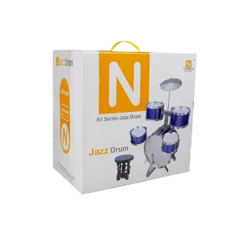 Duża dziecięca perkusja z siedziskiem, bębnami i talerzem