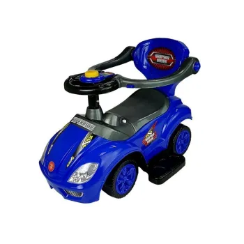 Wytrzymały jeździk z barierkami ochronnymi i podnóżkiem