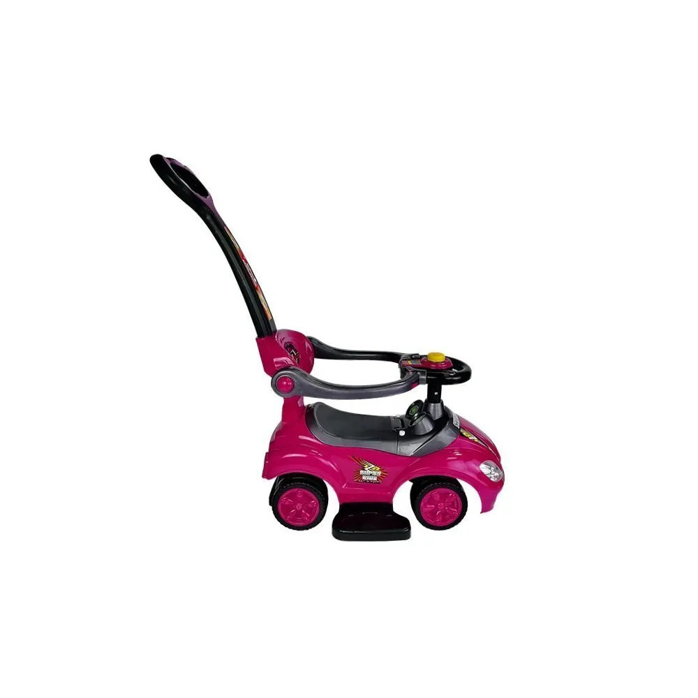 Bezpieczny jeździk z barierkami i schowkiem pod siedziskiem