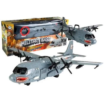 Wojskowy samolot zabawkowy z efektami dźwiękowymi i świetlnymi