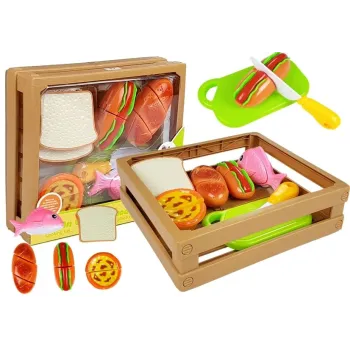 Zestaw do krojenia hot doga i ryby w skrzyni dla dzieci powyżej 3 lat